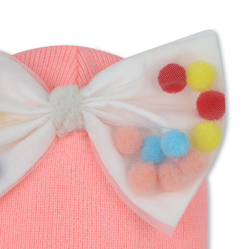Bonnet &agrave; noeud et pompons BILLIEBLUSH 
                        FILLE