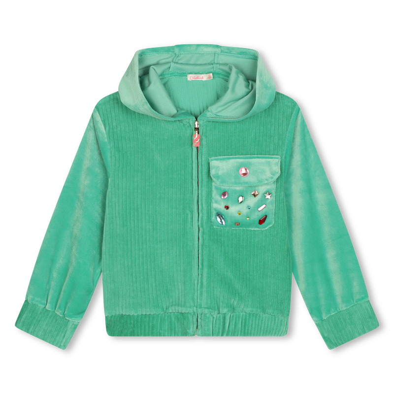 Cardigan &agrave; capuche en velours BILLIEBLUSH 
                        FILLE