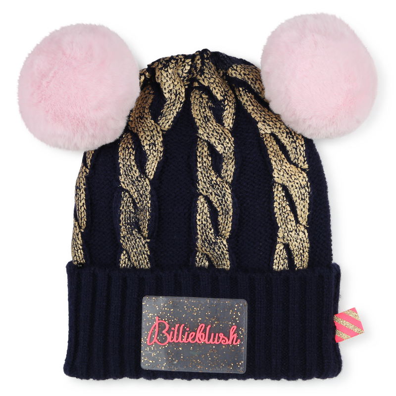 Bonnet &agrave; pompons avec torsades BILLIEBLUSH 
                        FILLE