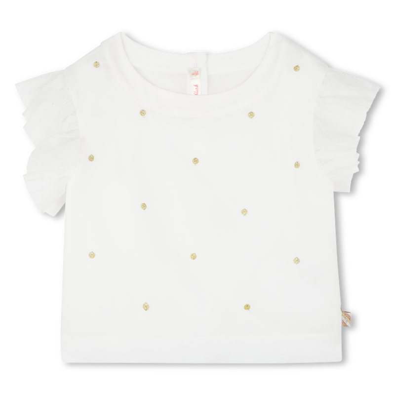 Blouse avec tulle orn&eacute;e de sequins BILLIEBLUSH 
                        FILLE