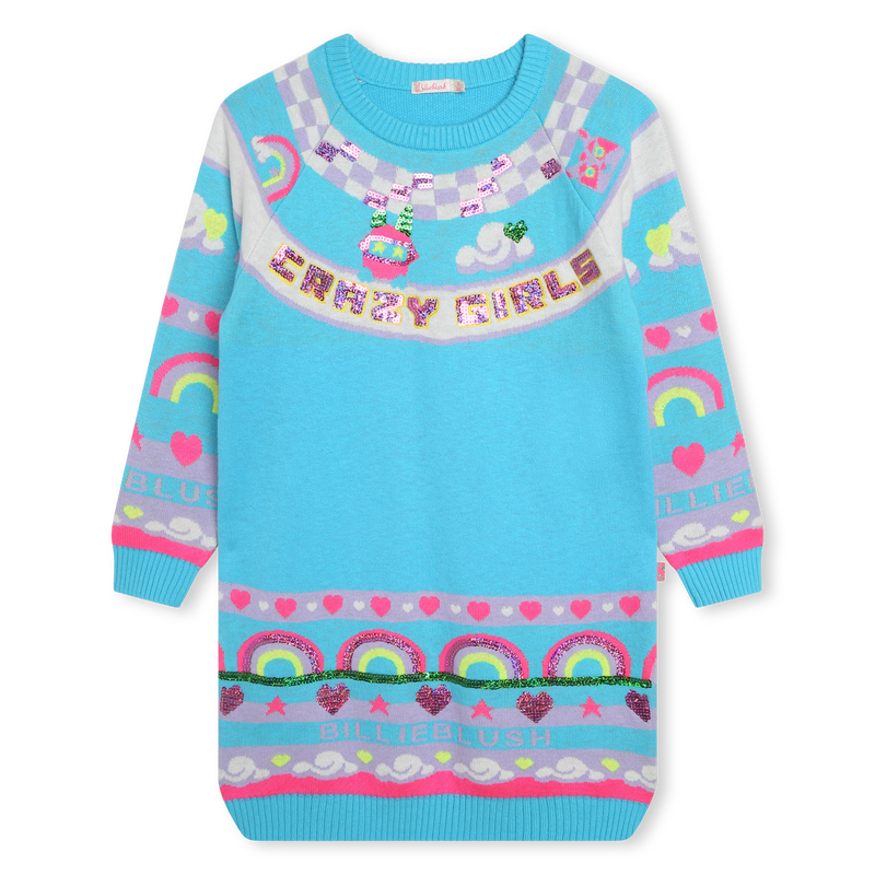 Robe pull jacquard ornée de sequins BILLIEBLUSH 
                        FILLE
