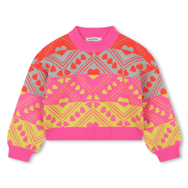 Knitted sweater with heart patterns BILLIEBLUSH 
                    FILLE