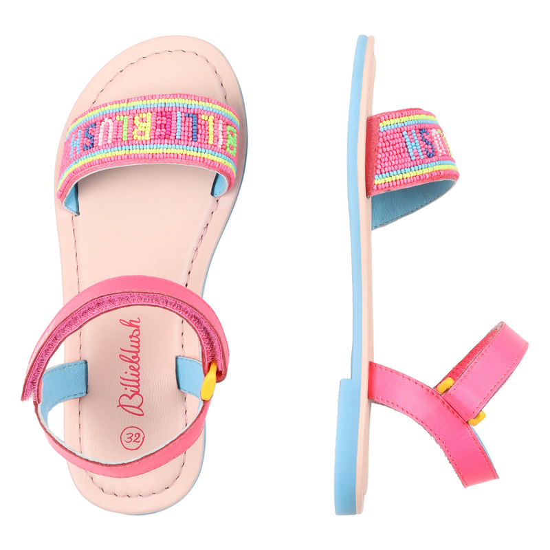 Sandales en cuir de vachette BILLIEBLUSH 
                        FILLE