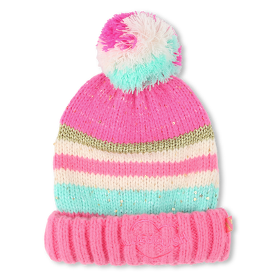 Bonnet ray&eacute; &agrave; pompon BILLIEBLUSH FILLE